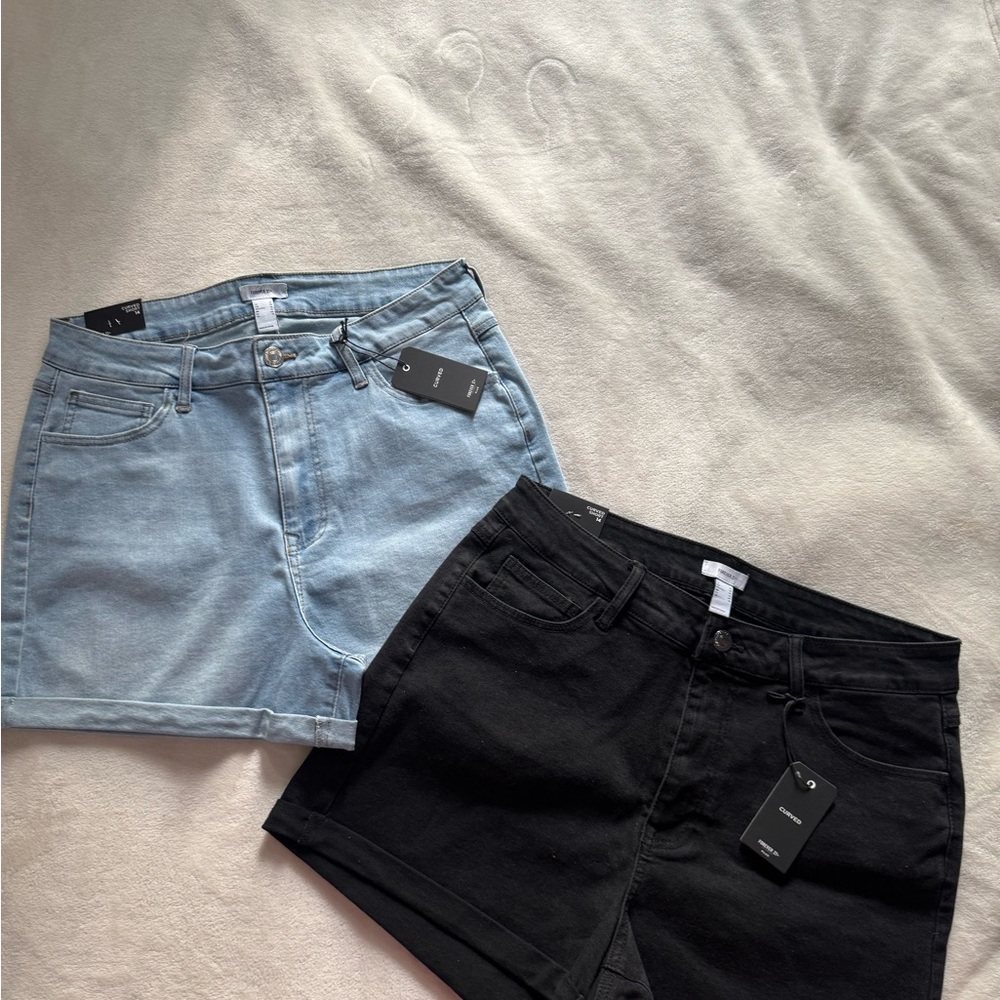 Forever 21 Blue and Black Jean Shorts